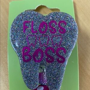 Glamorous Silver and Pink Key Card Holder
